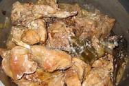 Stewed rabbit.  Rabbit stew recipe.  Rabbit stewed in the oven