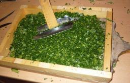 Priprava za juho iz zelenega kislega zelja
