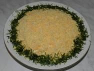축제 테이블을 위한 간단하고 맛있는 프라하 샐러드 - 사진이 포함된 재료 및 단계별 요리법 프라하 퍼프 샐러드